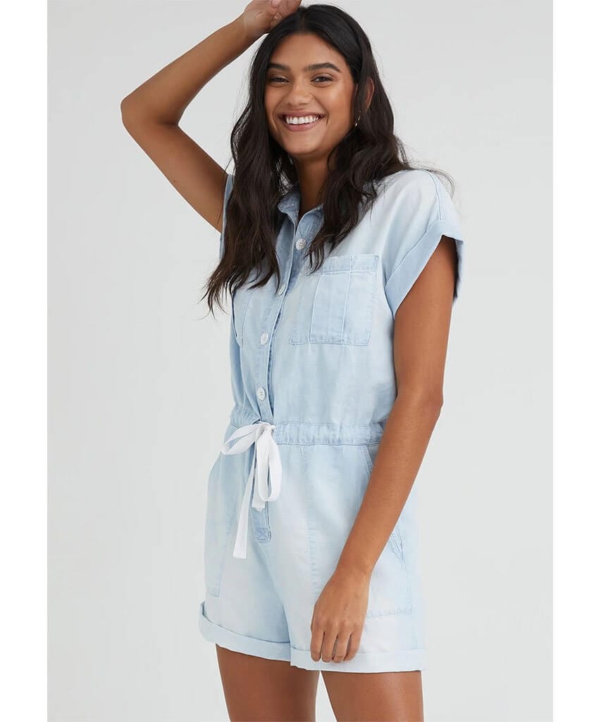 Capsleeve Button Front Romper Island Wash - clearpathherbicide