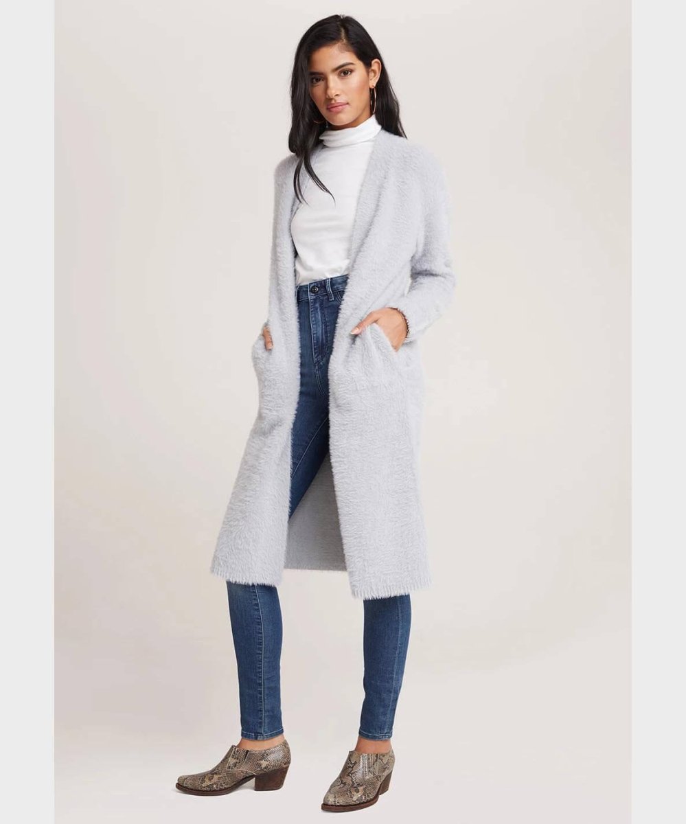 Cardi Coat with Pockets Silver - clearpathherbicide