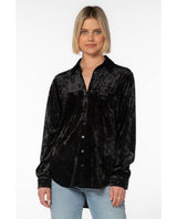 Carissa Velvet Burnout Blouse Black - miamidrugpossession