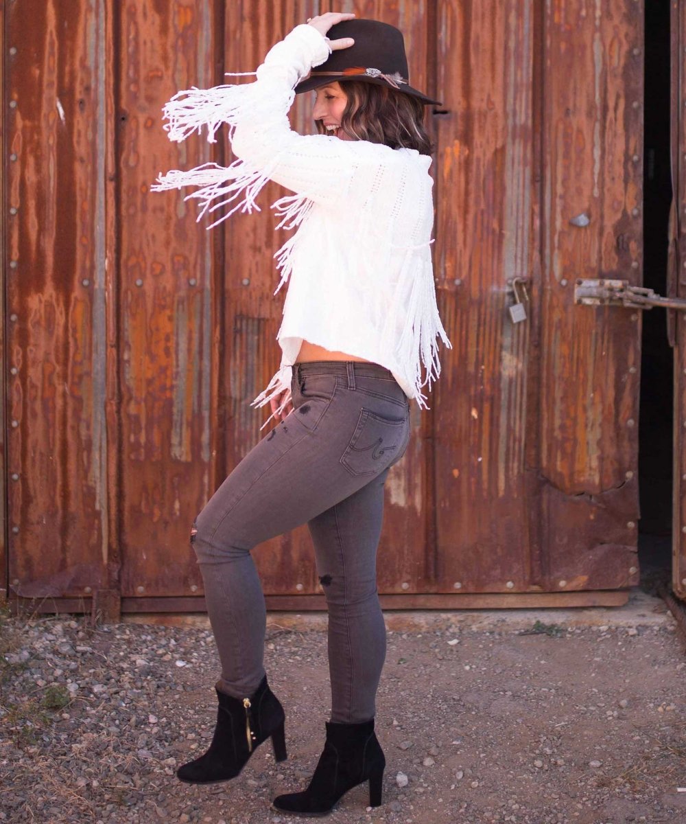 Carlton Crop Fringe Sweater, Alpine Knit - clearpathherbicide