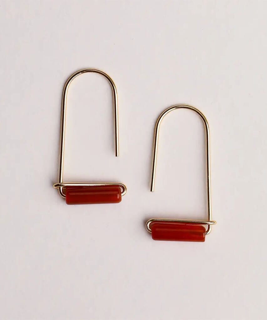 Carnelian Agate Gemstone Drop Earrings - clearpathherbicide