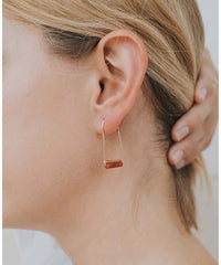 Carnelian Agate Gemstone Drop Earrings - PINK ARROWS