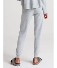 Cashmere Wide Rib Jogger Heather Grey - PINK ARROWS