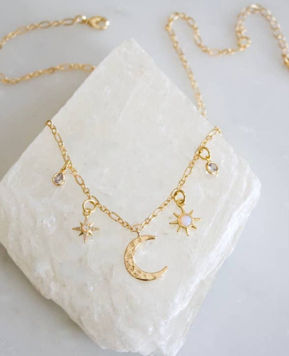 Celestial Charm Necklace - PINK ARROWS