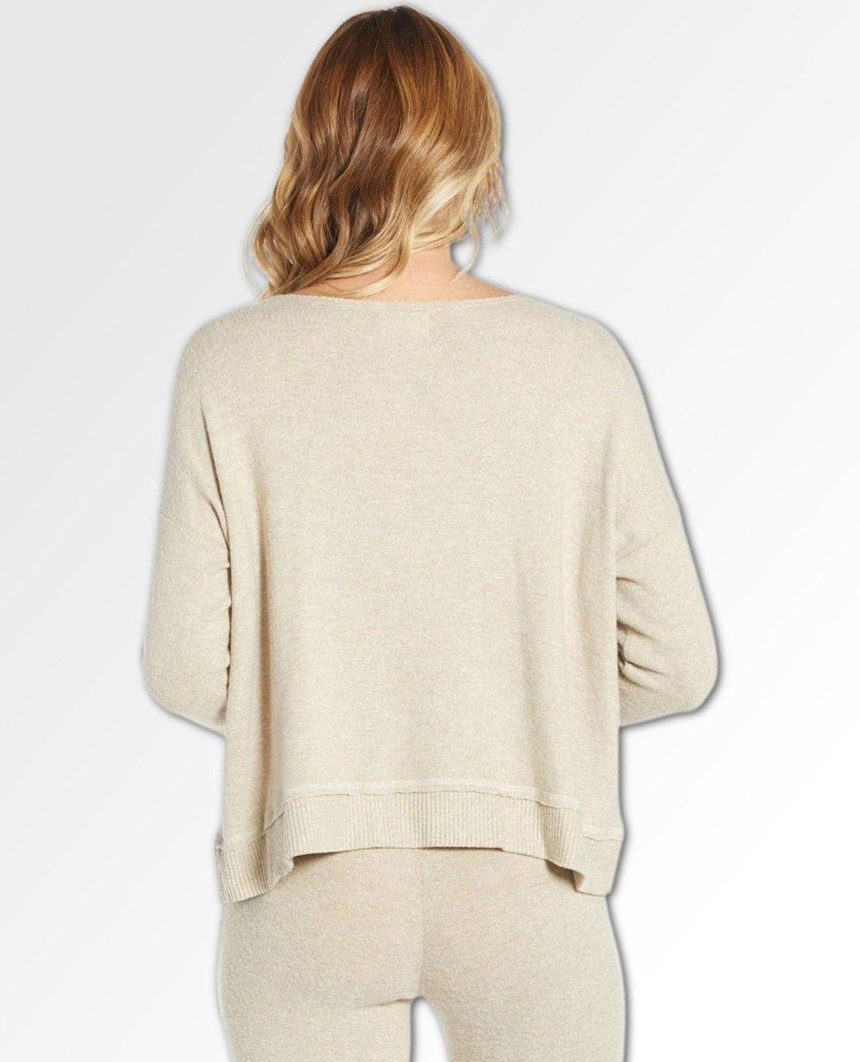 Champagne Ribbed Sweatshirt - miamidrugpossession