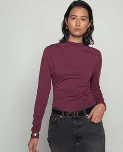 Charlotte Asymmetric Top Bordeaux - PINK ARROWS