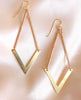 Chevron Beaded Earrings Champagne - miamidrugpossession