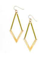 Chevron Beaded Earrings Green Apple - clearpathherbicide