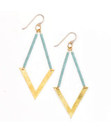 Chevron Beaded Earrings Turquoise - clearpathherbicide