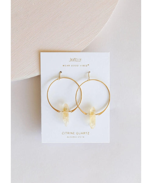 Citrine Hoop Earrings - clearpathherbicide