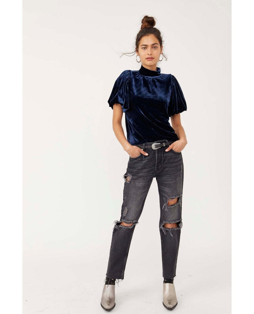 Claudia Velvet Tee Outerspace - miamidrugpossession