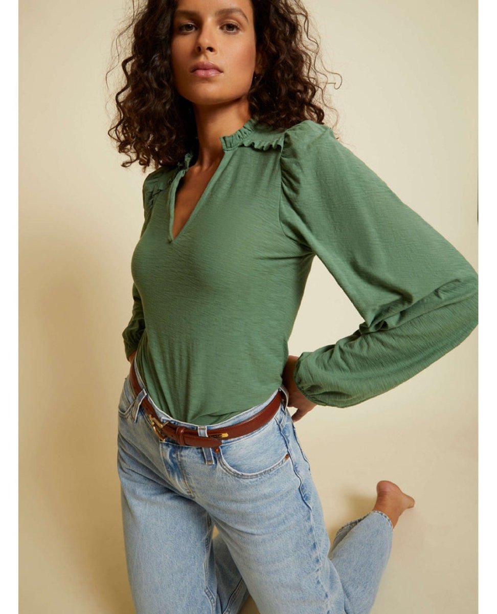 Claudine Yoke Long Sleeve Jade - clearpathherbicide