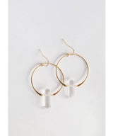 Clear Quartz Hoop Earring - miamidrugpossession