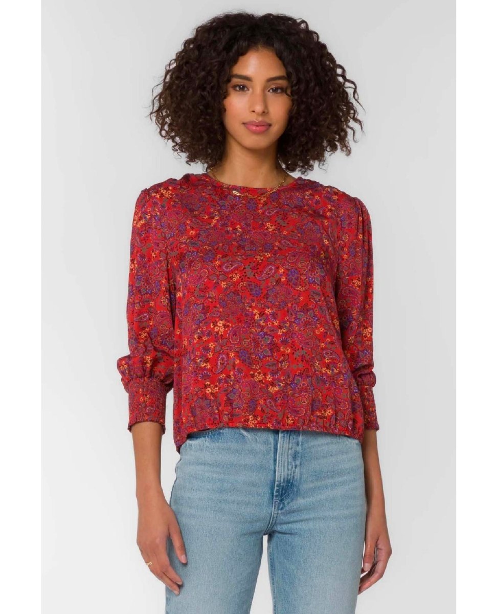 Clemence Rust Paisley Top - miamidrugpossession