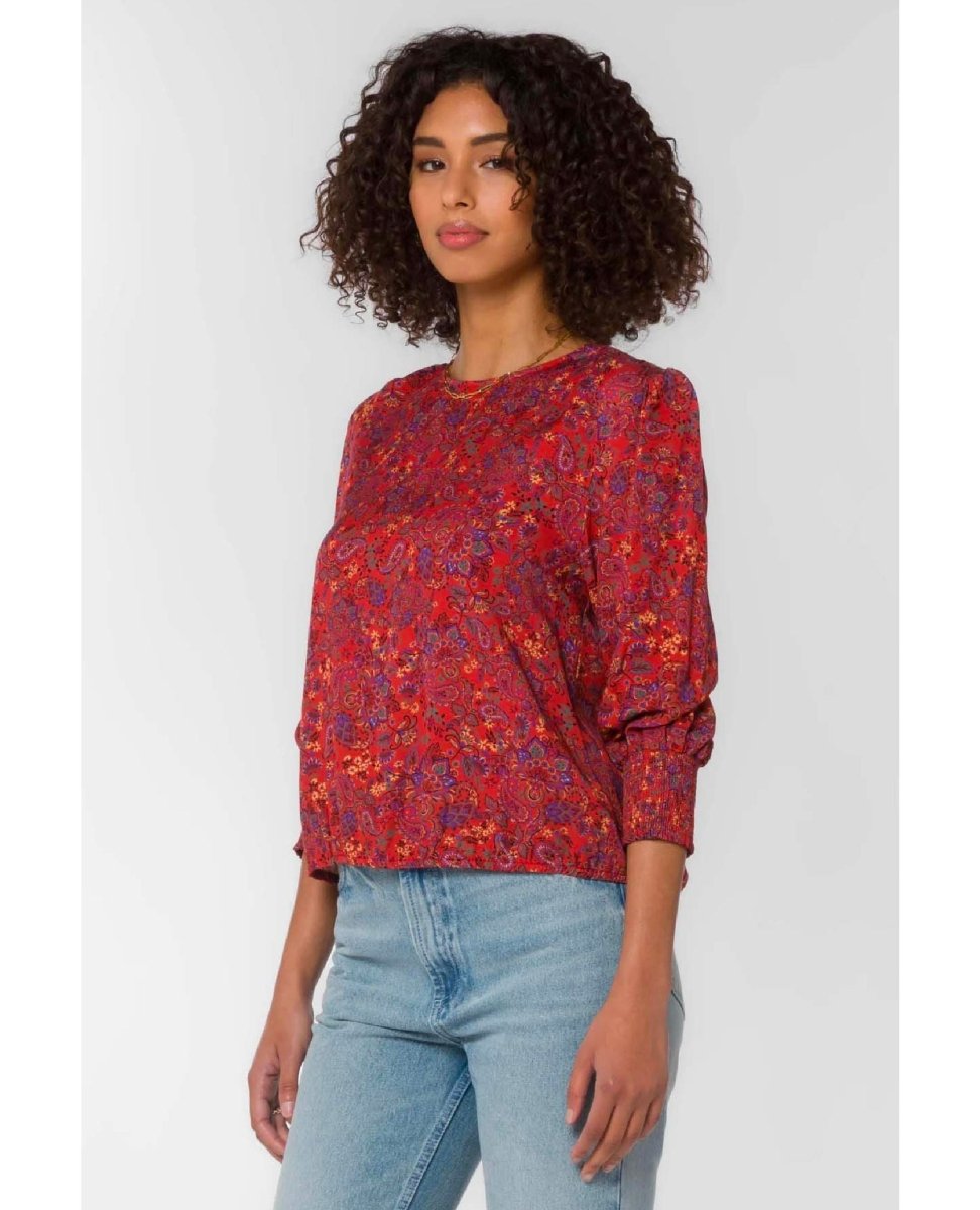 Clemence Rust Paisley Top - miamidrugpossession