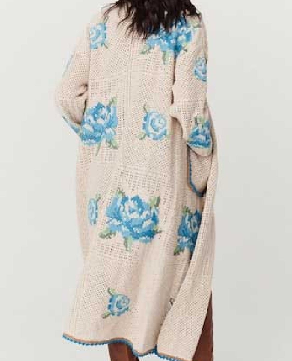 Coastal Granny Maxi Cardigan - PINK ARROWS