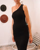 Coco Asymmetric Dress Black - miamidrugpossession