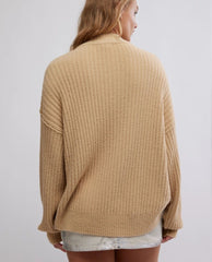 Cocoa Henley Sweater Sugar Cookie - PINK ARROWS