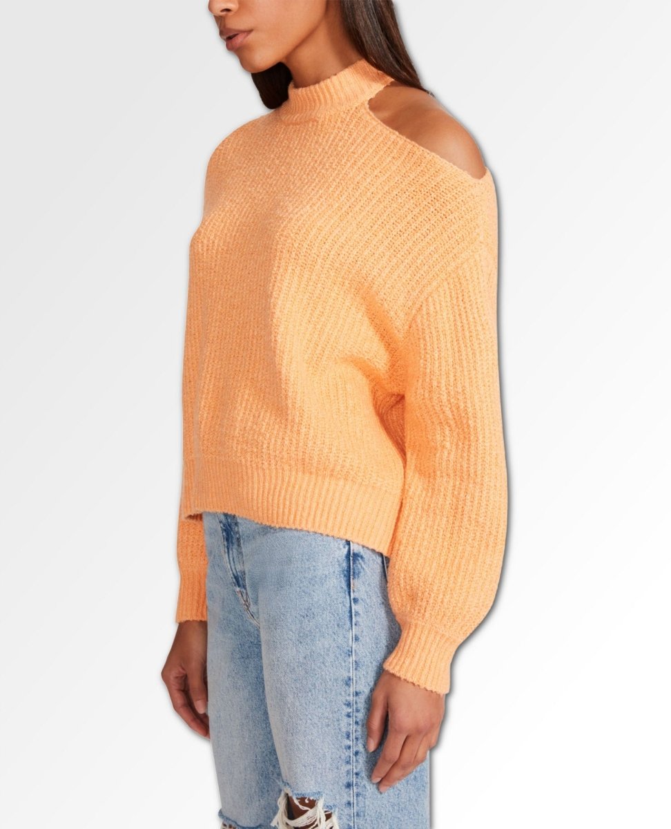 Cold Shoulder Sweater Creamsicle - miamidrugpossession