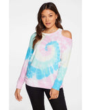 Cold Shoulder Tie Dye Long Sleeve - miamidrugpossession