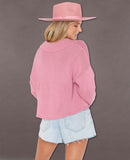 Collared Sweater Pink Polo Knit - miamidrugpossession