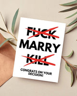 Congrats Wedding or Engagement Card Funny - miamidrugpossession