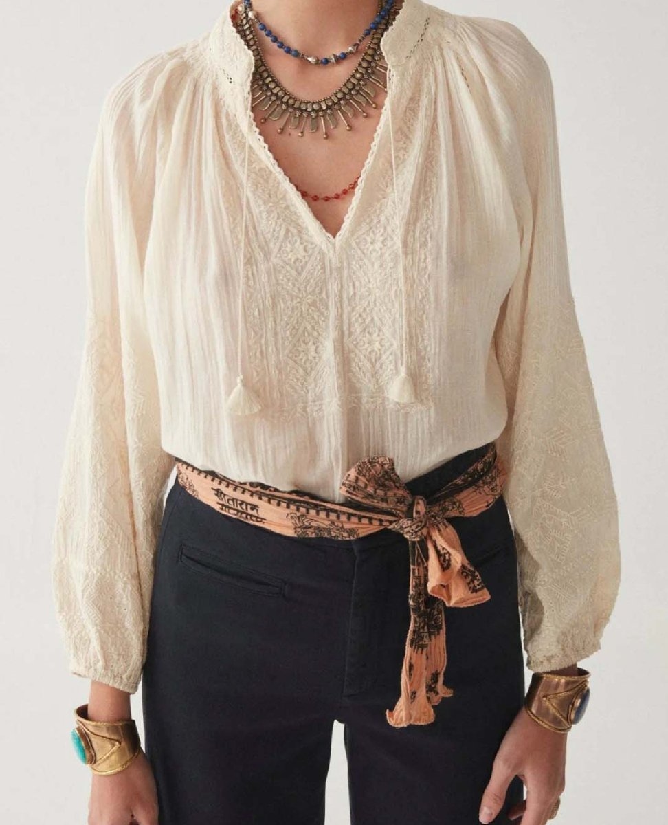 Corisica Sandrine Blouse Off White - miamidrugpossession