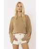 Cosi Long Sleeve Fleece Top Mocha - miamidrugpossession