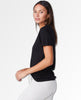 Cotton Modal Relaxed V - Neck Tee Black - miamidrugpossession