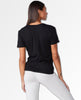 Cotton Modal Relaxed V - Neck Tee Black - miamidrugpossession