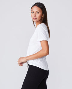 Cotton Modal Relaxed V - Neck Tee White - miamidrugpossession