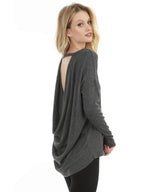 Cowl Back Top Heather Black - clearpathherbicide