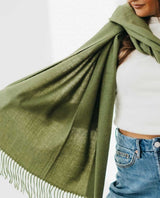 Cozy Cashmere Scarf Olive - PINK ARROWS