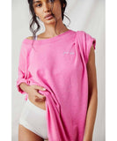 Cozy Cool Girl Lounge Tee Prom Pink - miamidrugpossession