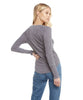 Cozy Long Sleeve Seamed Rib Tee Grey - miamidrugpossession