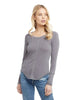 Cozy Long Sleeve Seamed Rib Tee Grey - miamidrugpossession