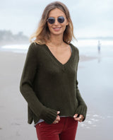 Cozy V Neck Olive - miamidrugpossession