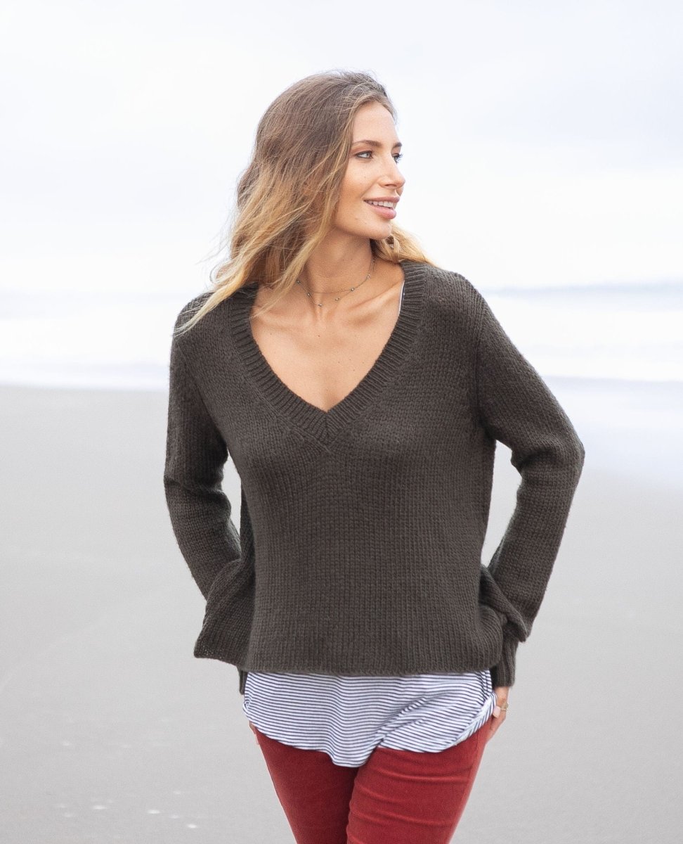 Cozy V Neck Olive - miamidrugpossession