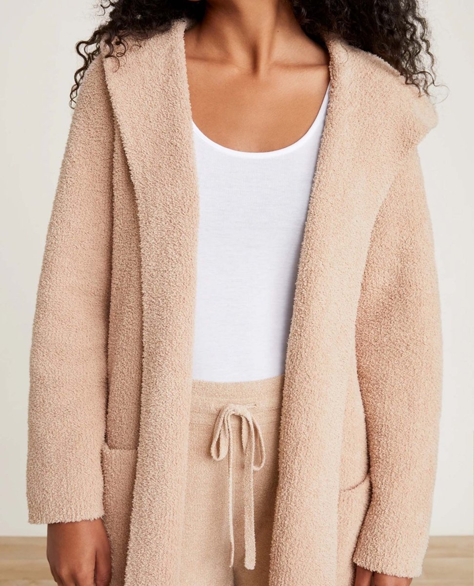 CozyChic® Hooded Long Coatigan Camel - miamidrugpossession