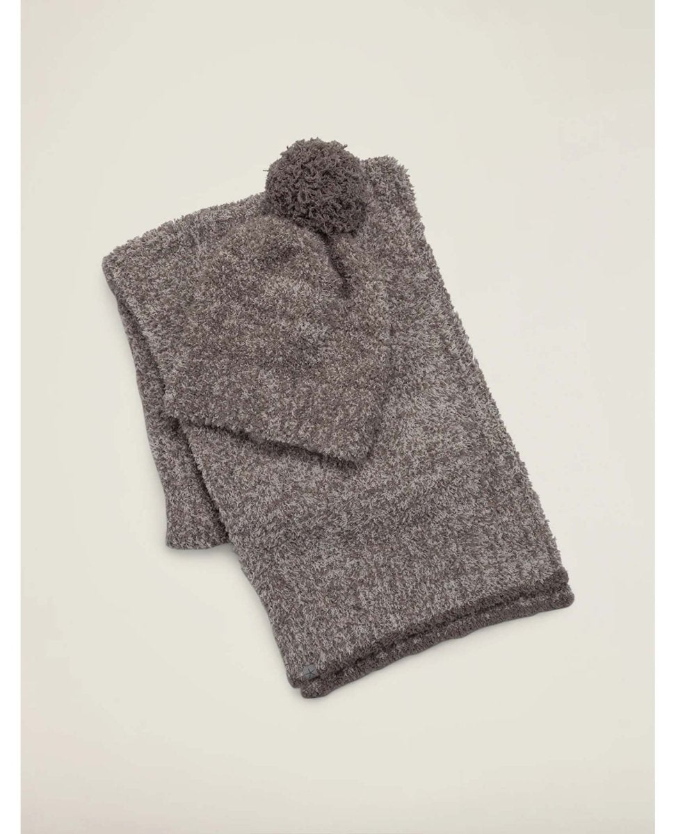 CozyChic® Pom Pom Beanie and Scarf Set Ash Dove - miamidrugpossession