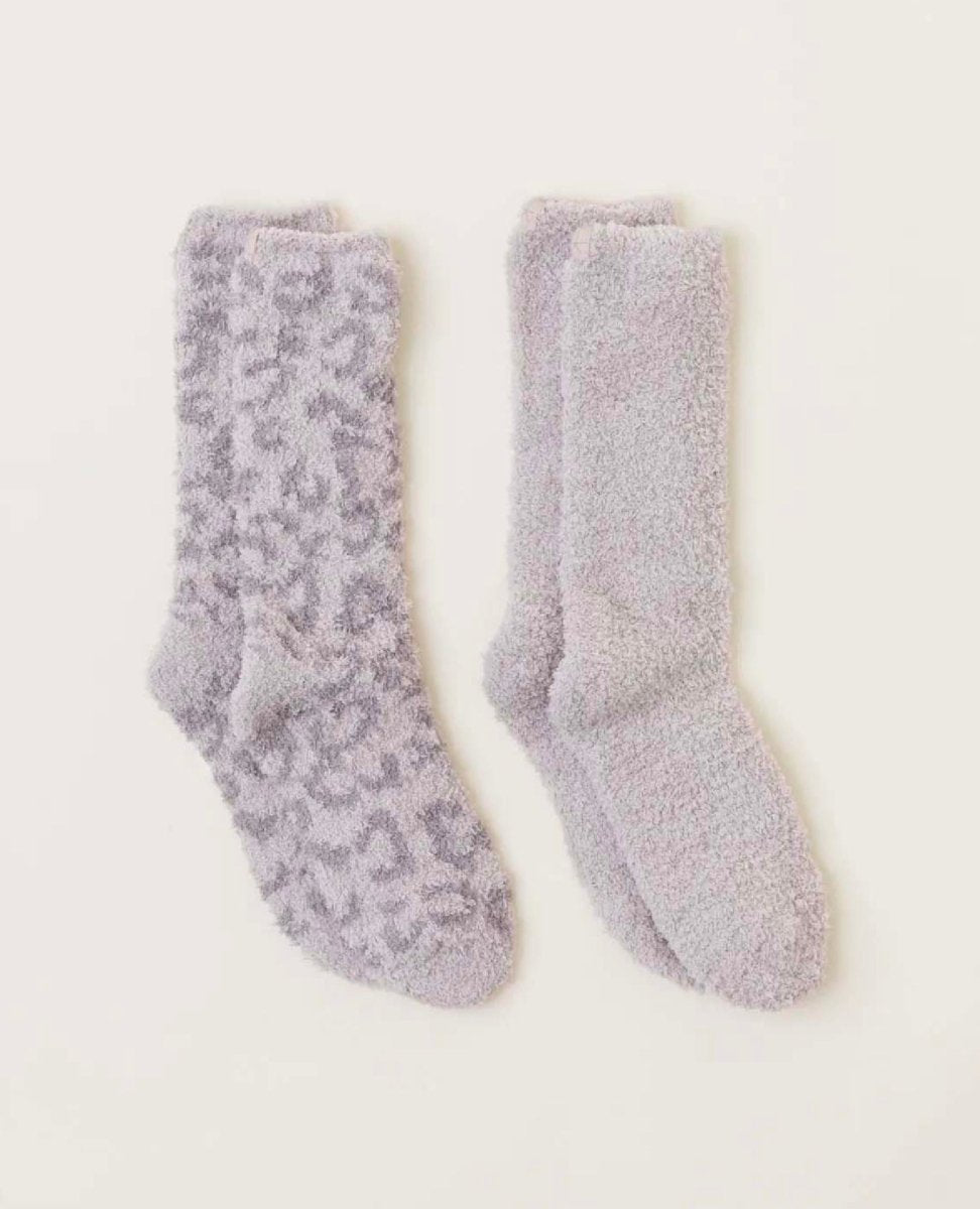 CozyChic® Women's Barefoot in the Wild™ 2 Pair Sock Set Grey Multi - PINK ARROWS