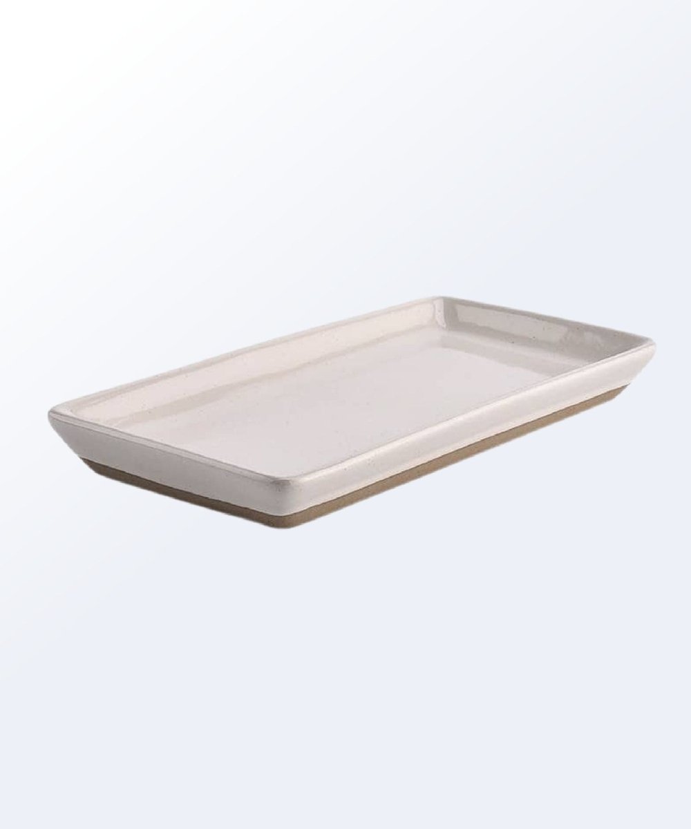 Cream Speckled Ceramic Tray - miamidrugpossession