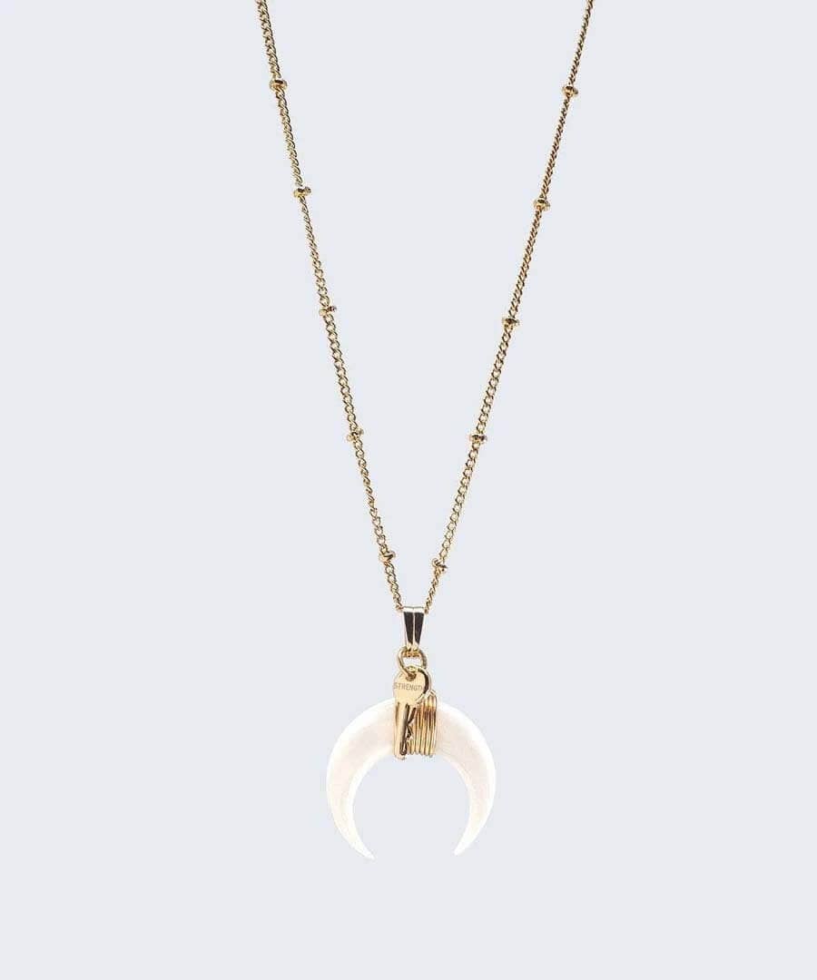 Crescent Horn Necklace Gold - miamidrugpossession