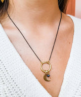 Crescent Moon Necklace Black - miamidrugpossession