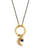 Crescent Moon Necklace Black - clearpathherbicide