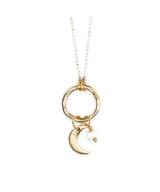 Crescent Moon Necklace Pearl - clearpathherbicide