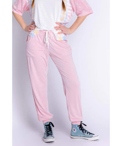 Crochet Stripe Pink Quartz Jogger Pant - clearpathherbicide