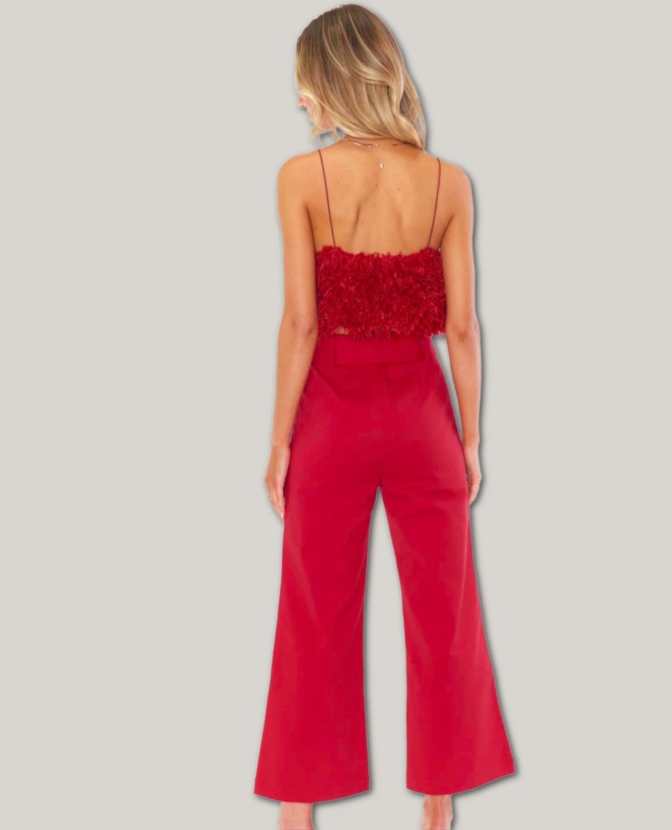 Cropped Holdiay Red Suiting Pant - clearpathherbicide