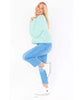 Cropped Varsity Sweater Mint - miamidrugpossession