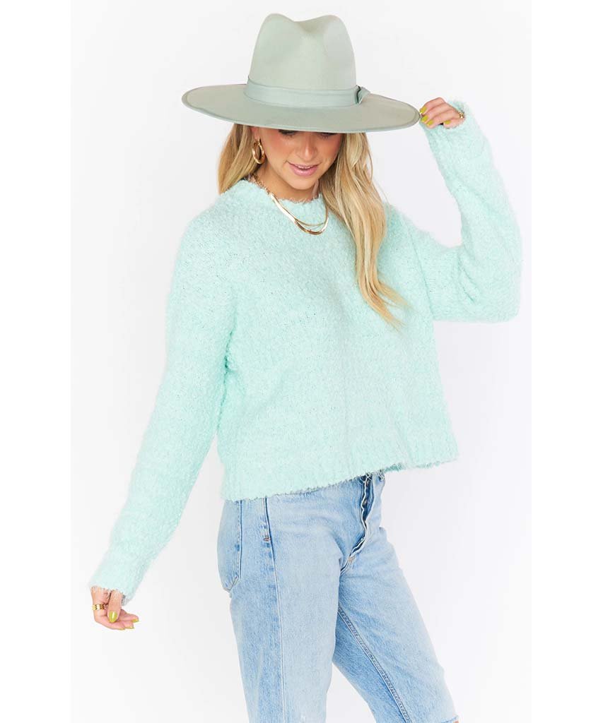 Cropped Varsity Sweater Mint - miamidrugpossession